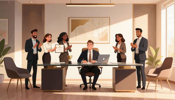 Manager échangeant avec ses collaborateurs lors d’une réunion d’équipe pour renforcer la motivation, l’engagement et la reconnaissance au travail.